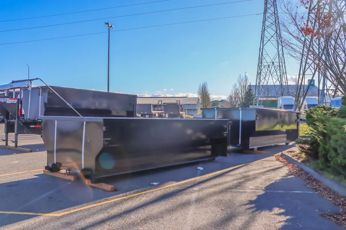 Roll-off dumpster ready for waste disposal at job site for 4 Yard Dumpster Rental in Dormont